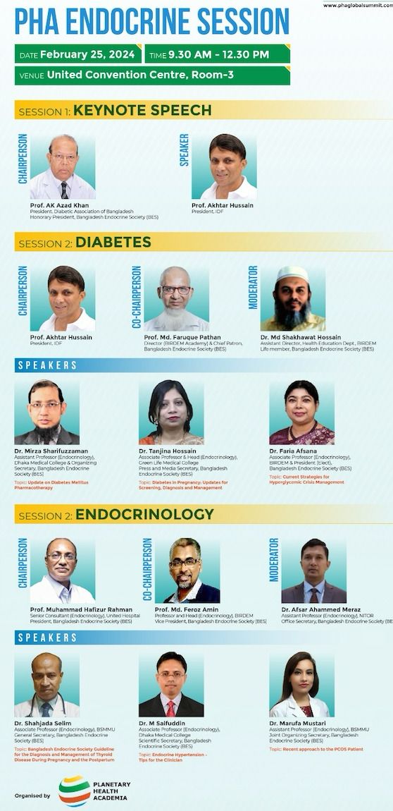 ENDOCRINE SESSION OF PHA GLOBAL SUMMIT AT 25/02/2024 (SUNDAY) at 8:30 ...